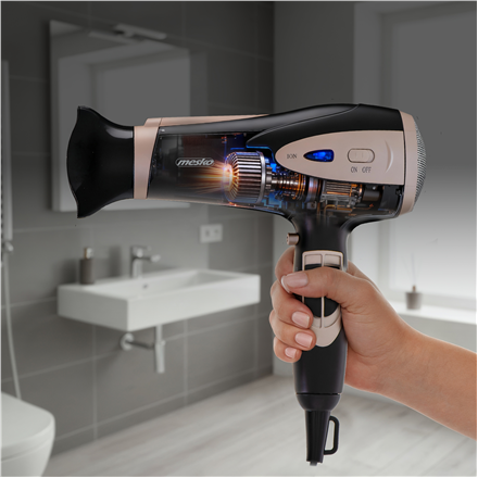 Mesko Hair Dryer | MS 2287 | 2200 W | Number of temperature settings 3 | Diffuser nozzle | Black/Cha