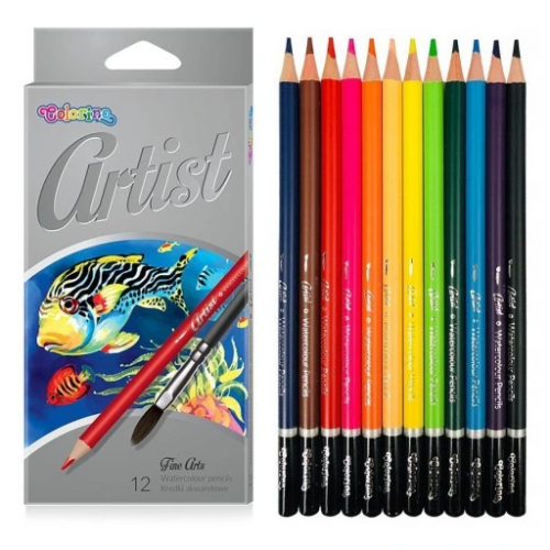 Colorino Artist Watercolour pencils 12 colours and brush