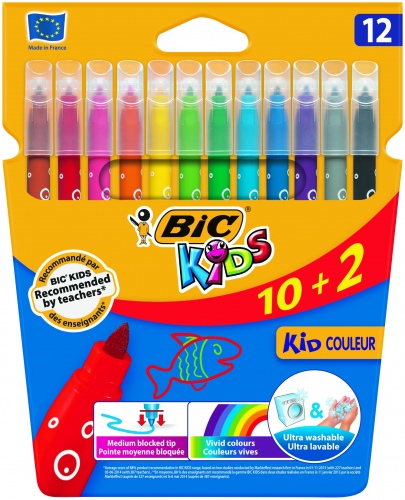 BIC Felt tip pens CF KID750 12 colours 103226