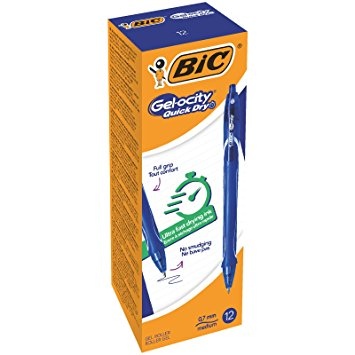 BIC Gell pen Gelocity QUICK DRY Blue, Box 12 pcs. 498303