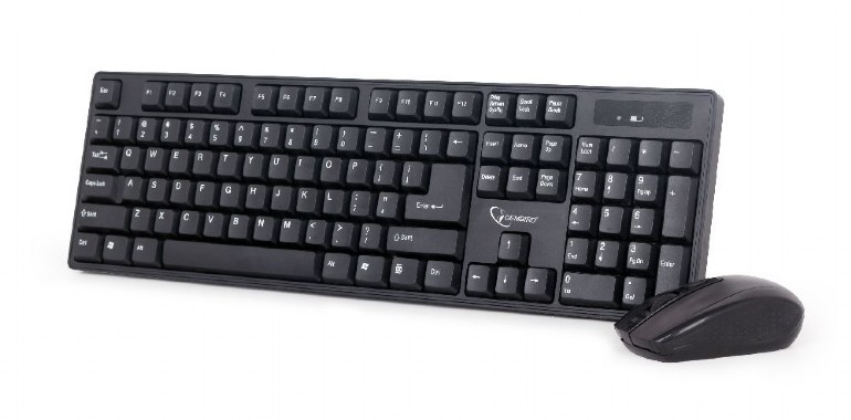 Gembird KBS-W-01 Wireless Keyboard + Mouse, RF Wireless, US English, Black