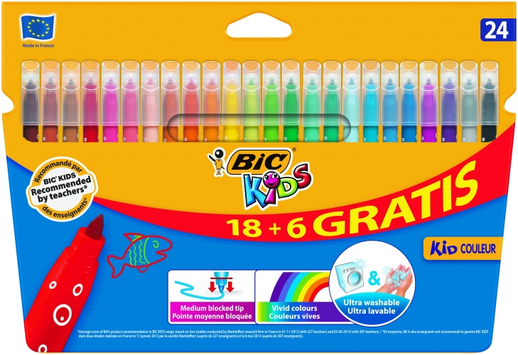 BIC Felt tip pens KIDS COULEUR, 24 colours 103240