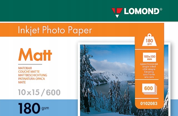 Lomond Photo Inkjet Paper Matte 180 g/m2 10x15, 600 sheets