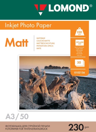 Lomond Photo Inkjet Paper Matte 230 g/m2 A3, 50 sheets