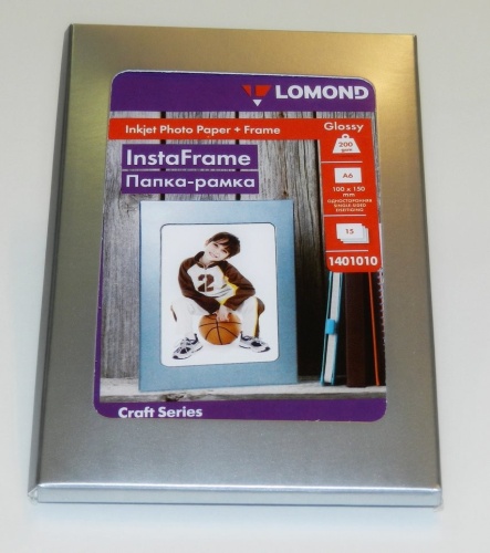 Lomond Photo Inkjet Paper Glossy 200 g/m2 10x15, 15 sheets + InstaFrame Silver Window