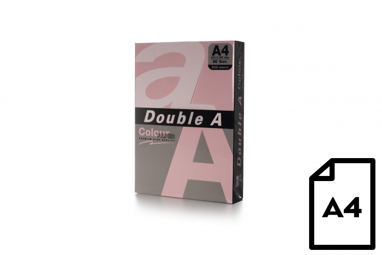 Colour paper Double A, 80g, A4, 500 sheets, Pink