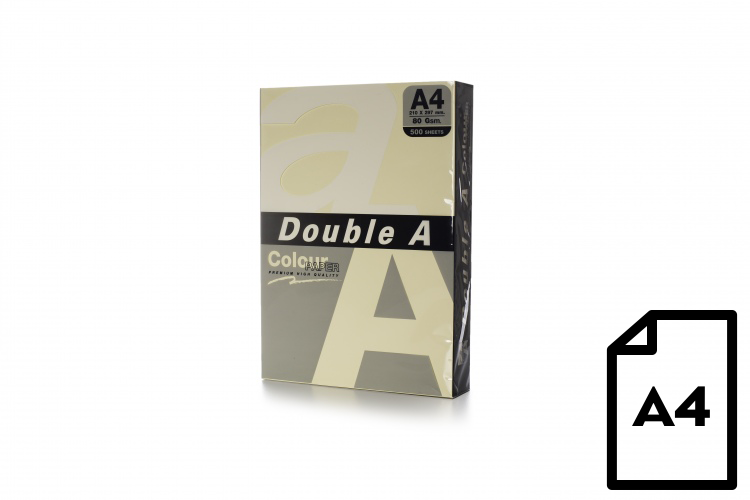 Colour paper Double A, 80g, A4, 500 sheets, Ivory
