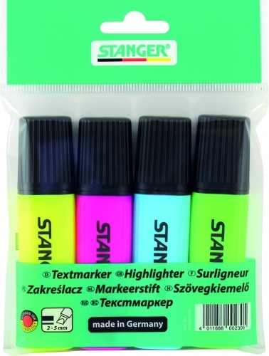 STANGER highlighter, 1-5 mm, set 4 pcs 180009000