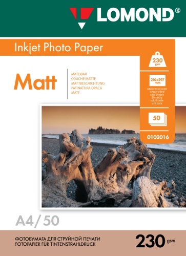 Lomond Photo Inkjet Paper Matte 230 g/m2 A4, 50 sheets