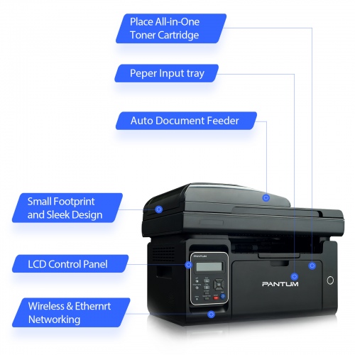 Pantum M6550NW Printer Laser MFP B/W A4 22ppm Wi-Fi USB Ethernet LAN