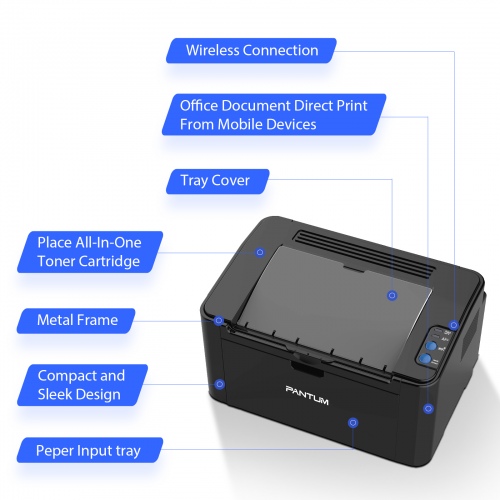 Printer Pantum P2500W, Laser monochrome, A4, Wi-Fi