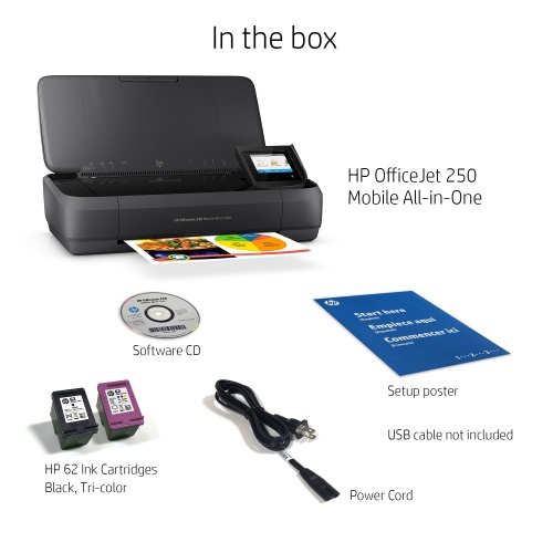 HP OfficeJet 250 Mobile All-in-One Spausdintuvas rašalinis Colour MFP A4 10 ppm USB Wi-Fi Bluetooth