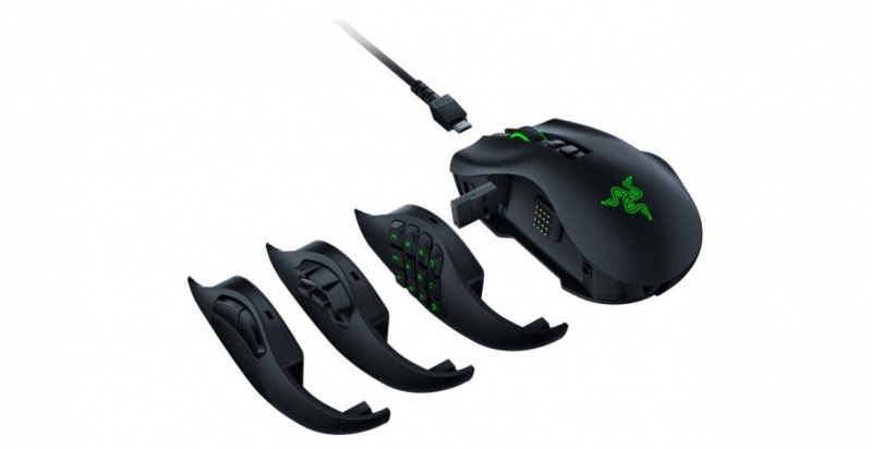 Razer Naga Pro Wireless Gaming mouse, RF Wireless, RGB Lighting, Optical 20000 DPI, Black