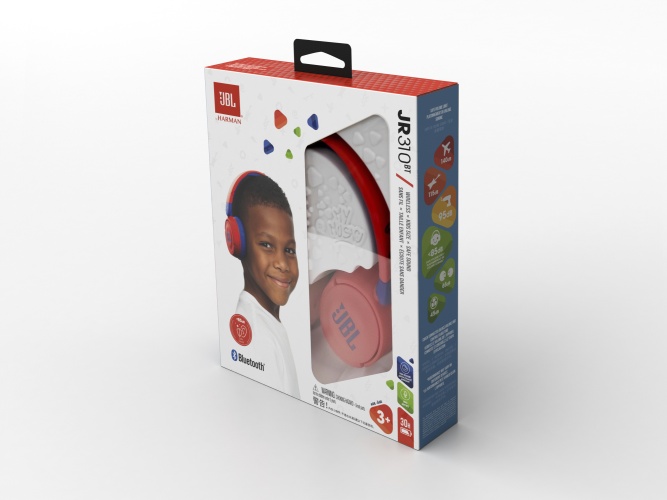 JBL JR 310BT Kids Wireless on-ear Headphones, Bluetooth, Red