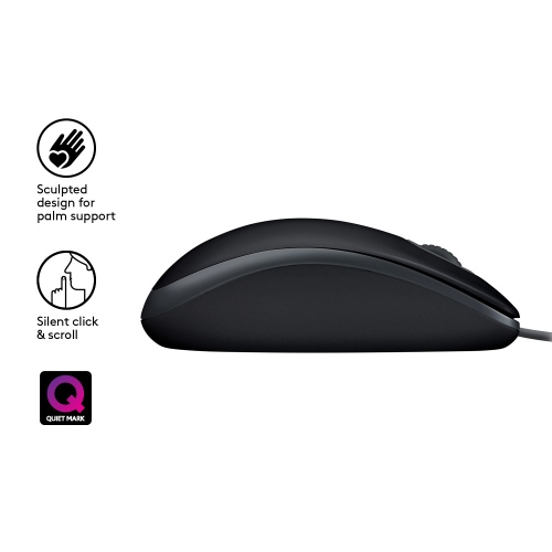 Mouse Logitech B110 Silent, Black