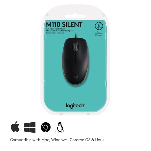 Mouse Logitech B110 Silent, Black