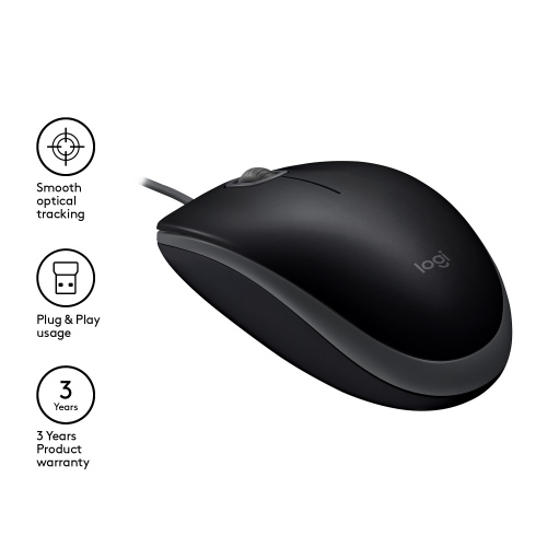 Mouse Logitech B110 Silent, Black
