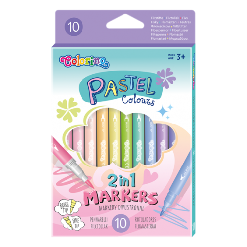 Double sided Colorino Pastel markers 10 colours