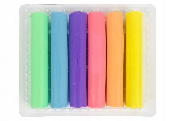 Colorino Pastel plasticine 6 colours round