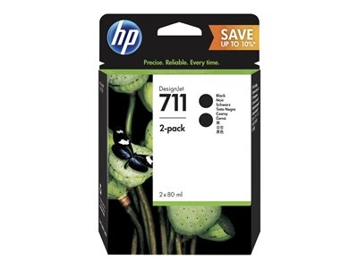 Hewlett-Packard 711BK P2V31A double pack black