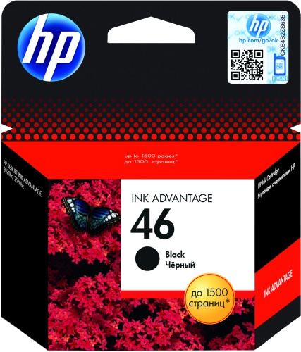HP 46 Black Original Ink Advantage Cartridge