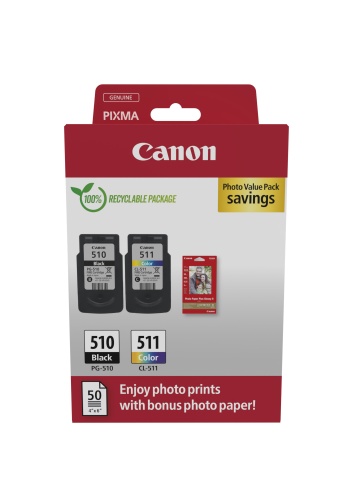 Canon PG-510/CL-511 (2970B017) Photo value pack Ink Cartridge Multipack, BK/CMY
