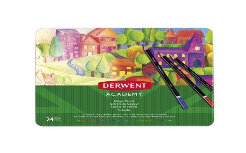 Derwent Academy Colouring Pencils 24 colours, Tin box