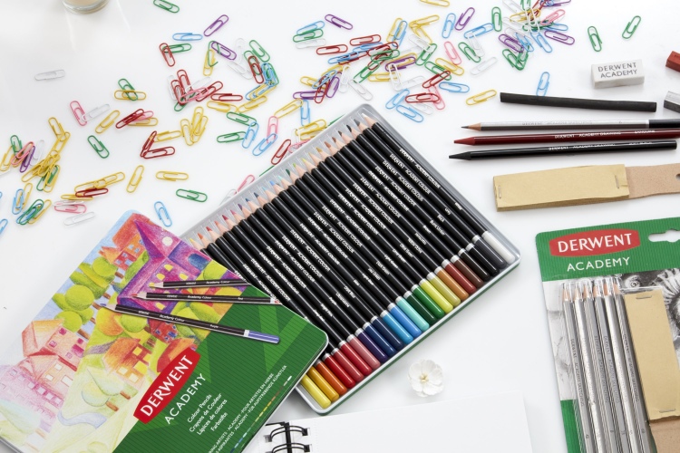 Derwent Academy Colouring Pencils 24 colours, Tin box