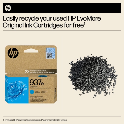 HP 937e EvoMore (4S6W6NE) Ink Cartridge, Cyan