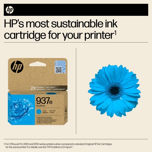 HP 937e EvoMore (4S6W6NE) Ink Cartridge, Cyan
