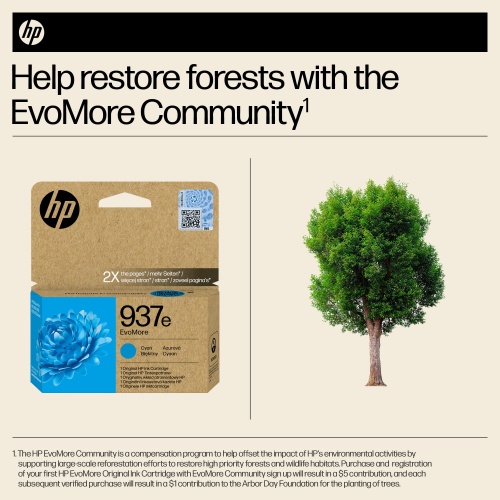 HP 937e EvoMore (4S6W6NE) Ink Cartridge, Cyan
