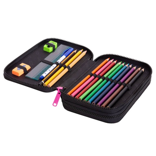Double decker school pencil case with equipment Coolpack Jumper 2 Math Hearts
