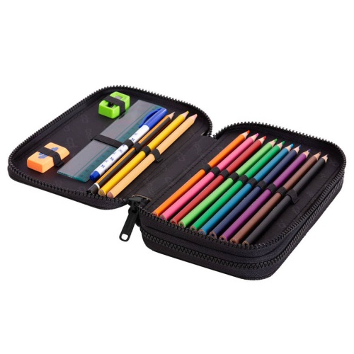 Double decker school pencil case with equipment Coolpack Jumper 2 Croc