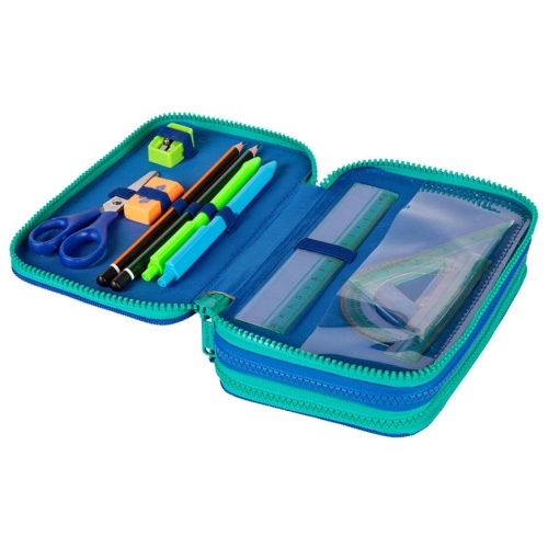 Triple decker pencil case with equipment CoolPack Jumper 3 Gradient Ocean