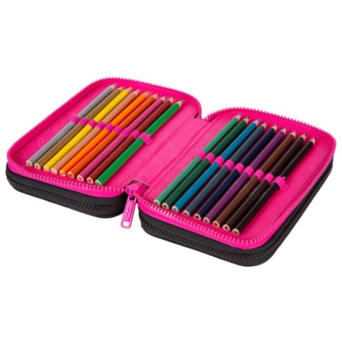 Triple decker pencil case with equipment CoolPack Jumper 3 Math Hearts