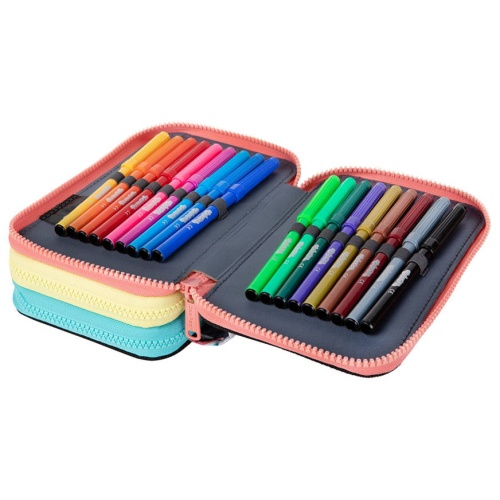 Triple decker pencil case with equipment CoolPack Jumper 3 Rainbow Time