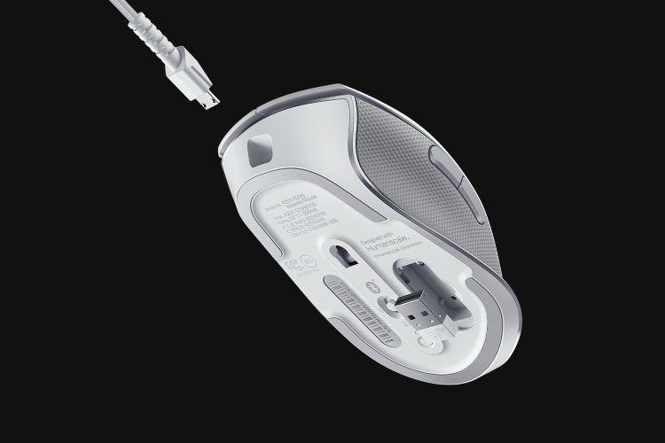 Razer Pro Click mouse, Right-hand, RF Wireless + Bluetooth, Optical 16000 DPI, Grey/White