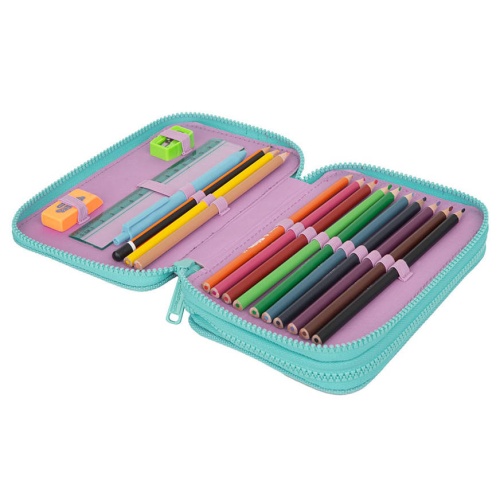 Double decker school pencil case with equipment Coolpack Jumper 2 Happy donuts