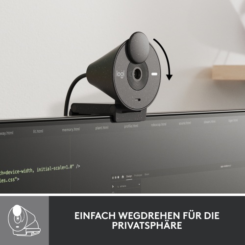 Webcam Logitech Brio 300 (960-001436) Full HD, Graphite