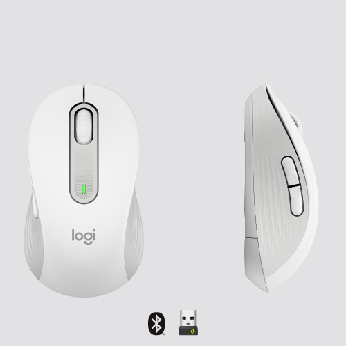 Logitech Signature M650 (910-006255) mouse RF Wireless + Bluetooth Optical 2000 DPI, Off-white
