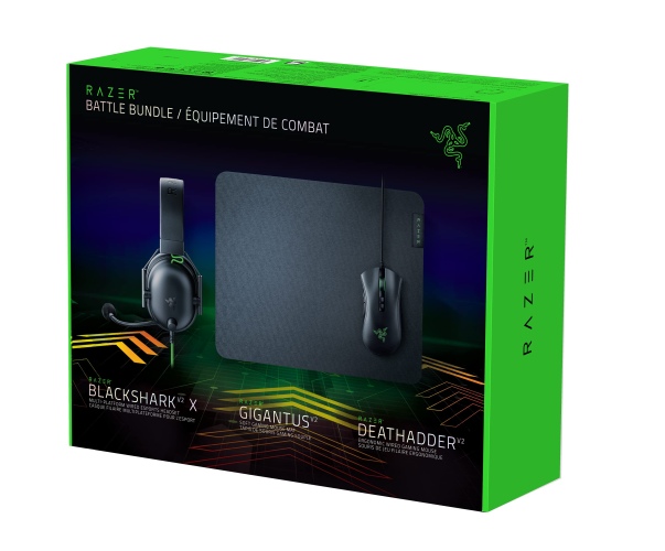 Razer Battle Bundle: DeathAdder V2 Mouse, BlackShark V2 X Headset, Gigantus V2 M Mouse Pad