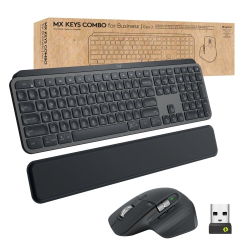 Logitech MX Keys Combo for Business Gen 2 - Keyboard, Palm Rest and Mouse set, Graphite