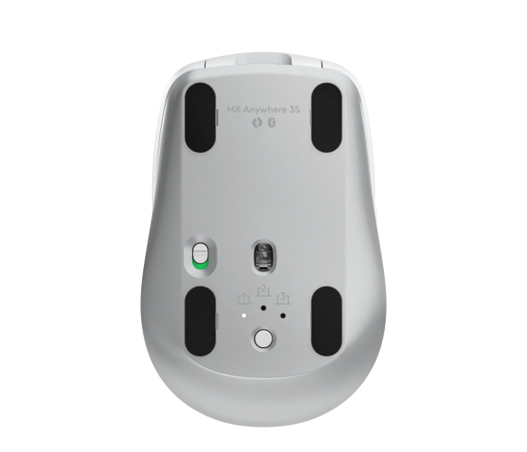 Logitech MX Anywhere 3S Mouse - RF Wireless + Bluetooth, Laser, 8000 DPI, Pale Grey (White)