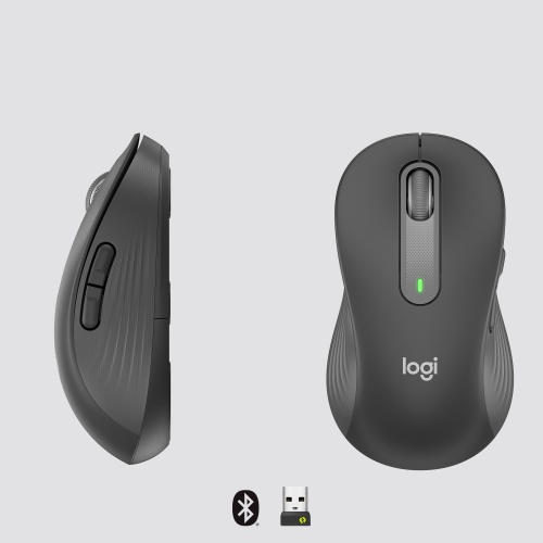 Logitech Signature M650 L Left Wireless Mouse, RF Wireless + Bluetooth, 2000 DPI, Graphite