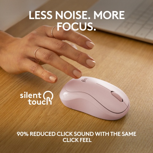 Logitech M240 Silent Wireless Mouse, Bluetooth, Rose