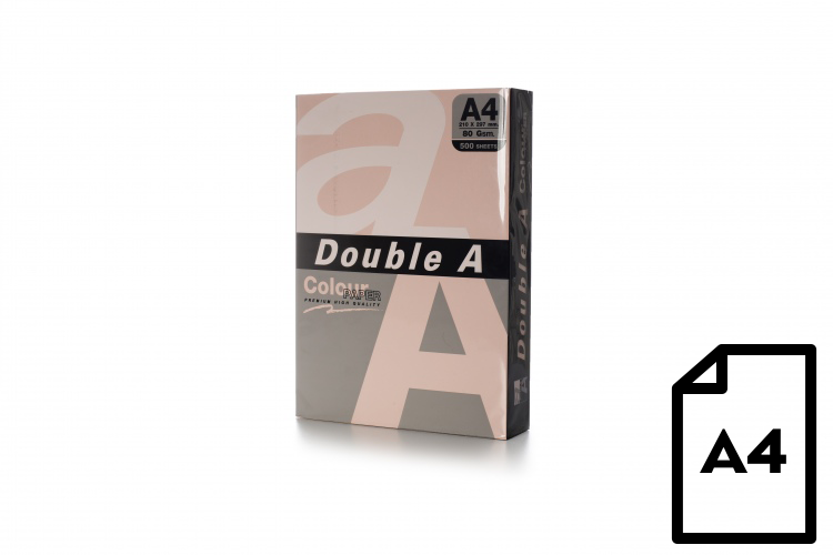 Colour paper Double A, 80g, A4, 500 sheets, Flamingo