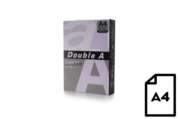 Colour paper Double A, 80g, A4, 500 sheets, Levender