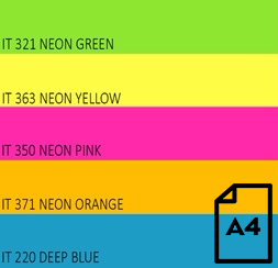 Color Neon paper Double A, 75g, A4, 500 sheets, Rainbow 4, 5 Neon Colors