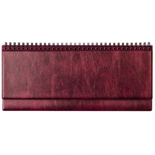 Horizontal table calendar Memo PVC 2024m. burgundy