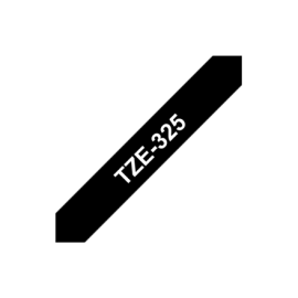 Brother TZe-325 Laminated Tape White on Black
